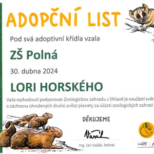 Adopce lori horského